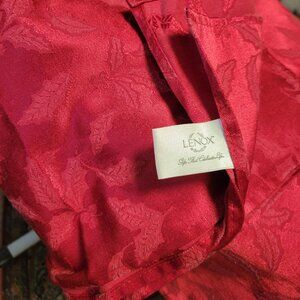 Red Lenox Embossed with Holly Leaves